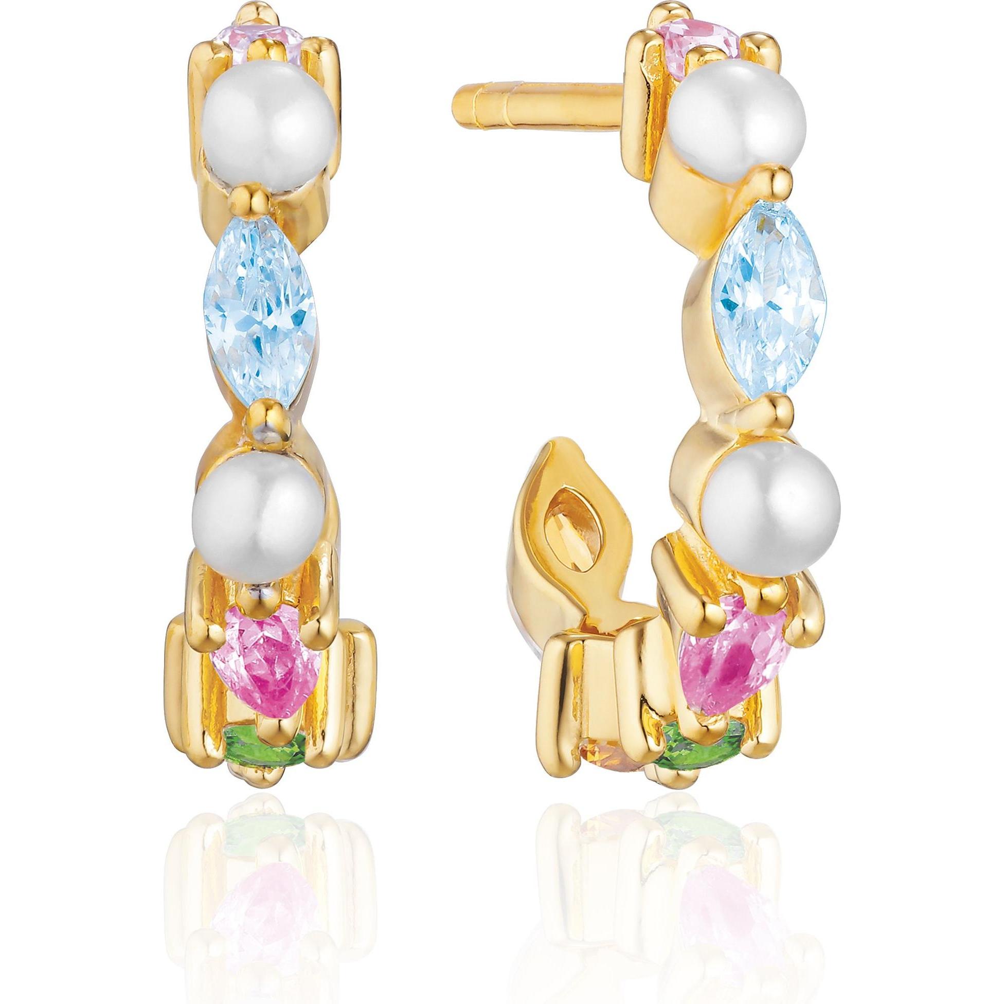 Sif Jakobs, Ohrringe, Charming gold-plated earrings with Adria pearls SJ-E12234-PXCZ-YG, (925er Silber)