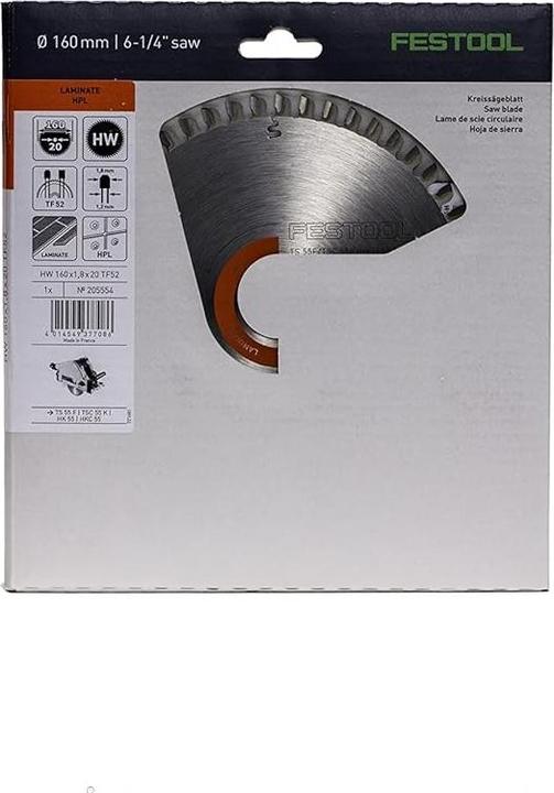 Produktbild Festool Kreissägeblatt HW 160x1,8x20 TF52
