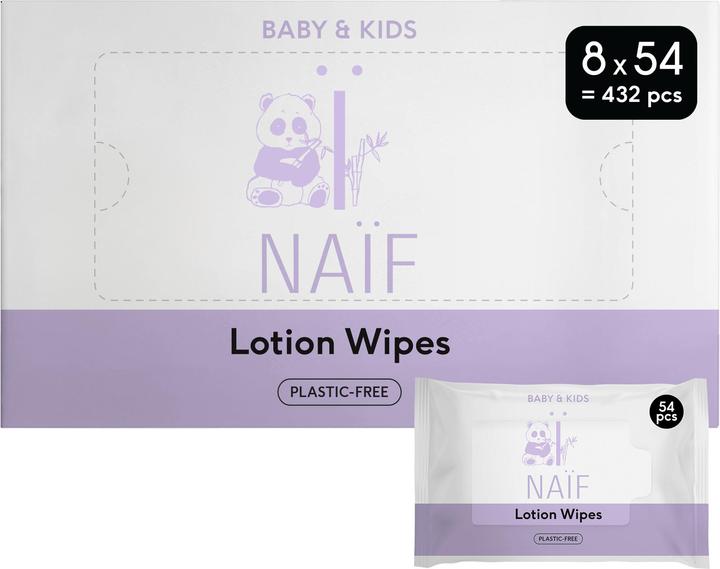 Image du produit Naïf lingettes lotion pour bébés sans plastique (432 pièce(s))