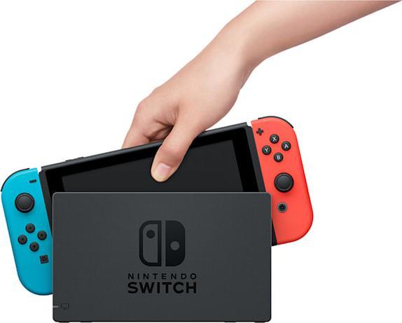 Actual product image Nintendo Switch Console - Neon Red/Neon Blue (UK) (Switch)