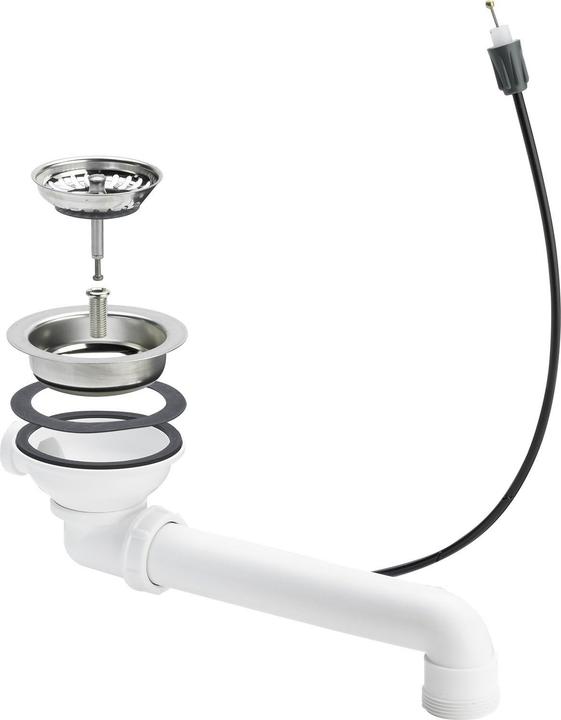 Viega GmbH & Co.KG Ablaufventil für Spülen 11/2 mit Bowdenzug, Kunststoff weiss