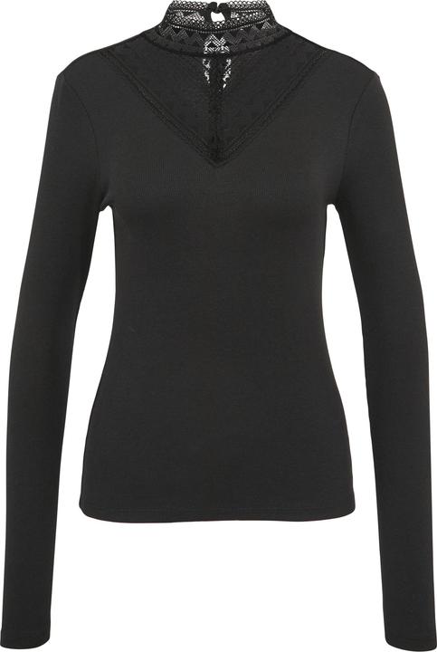 Produktbild S.Oliver T-Shirt Schmales Rippshirt mit Spitzeneinsatz am Ausschnitt (XXL)