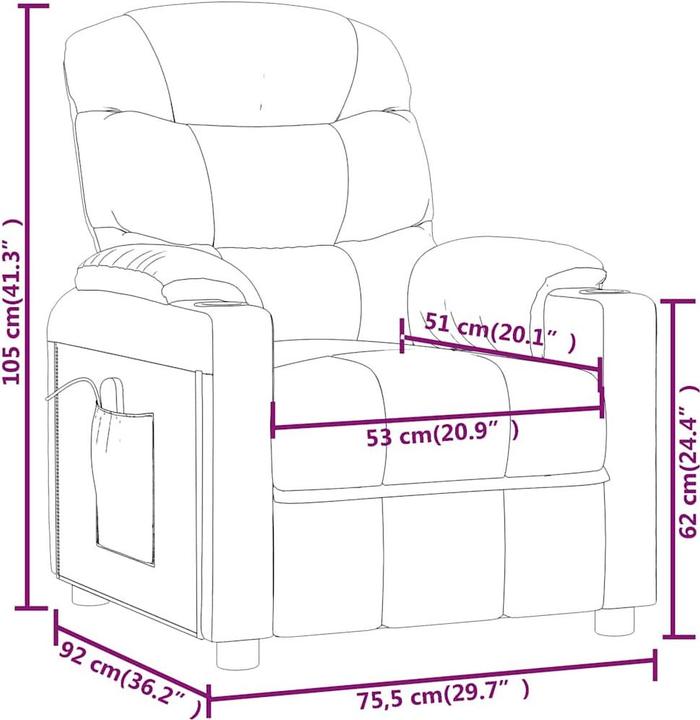 Produktbild vidaXL elektrischer Massagesessel