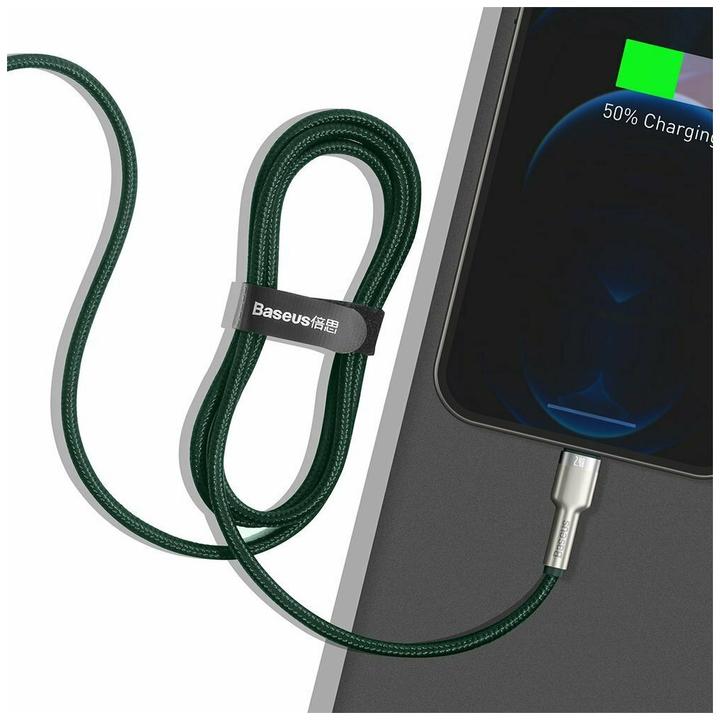 Image du produit Baseus Câble USB pour Lightning Cafule, 2.4A, 2m (vert) (2 m, USB 2.0, 10 W)