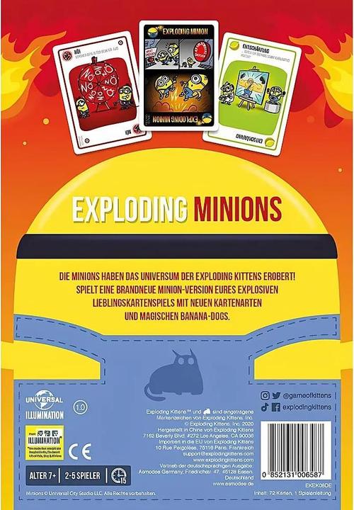 Immagine prodotto Asmodée EXKD0009 - Exploding Minions - gioco di carte, per 2-5 giocatori, da 7 anni (edizione DE) (Tedesco, 2 - 5 Giocatori)