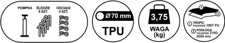 Produktbild Enero NAMIOT 3 OSOBOWY HOLIDAY DMUCHANY 210x210x110CM CAMP (Tunnelzelt, 3.75 kg, 3 Personen)