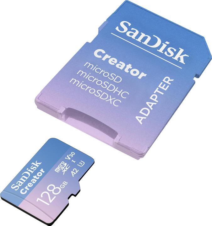 Produktbild SanDisk Creator UHS-I V30 (128 GB, microSDXC, U3, UHS-I)