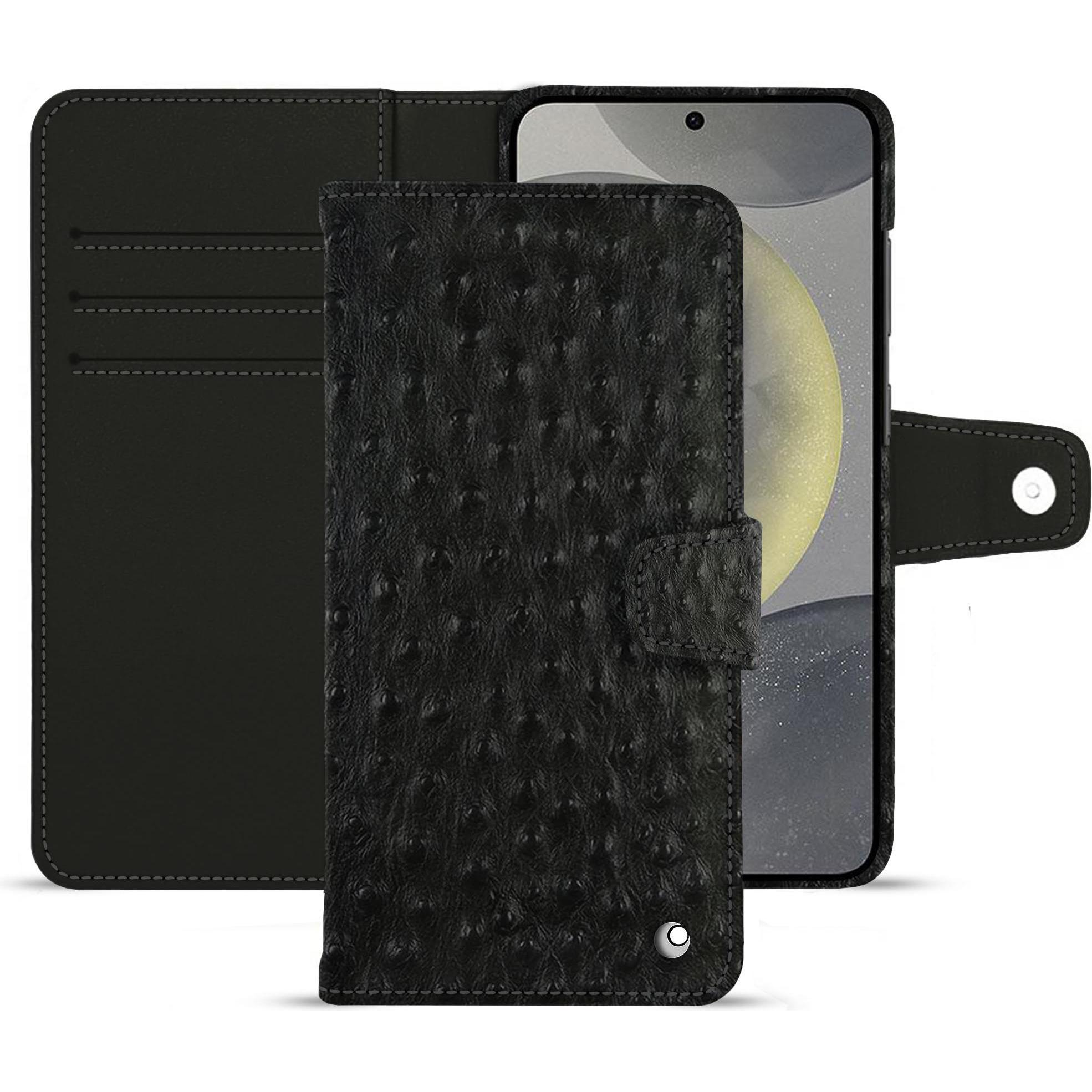 Noreve Lederschutzhülle (Samsung Galaxy S24+), Smartphone Hülle, Schwarz