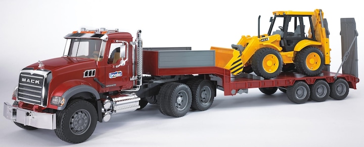 Produktbild Bruder Mack Granite LKW mit Tieflader und Bagger