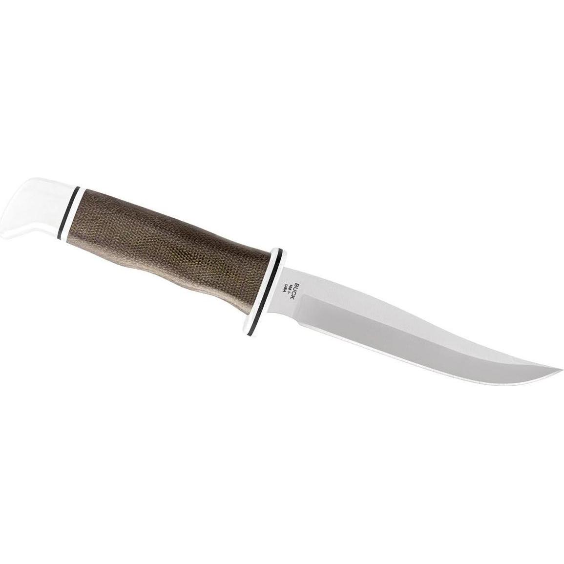 Buck, Mehrzweckmesser, PATHFINDER PRO 105, S35VN Stahl, rostfrei, Leinen Micarta, Lederscheide (12.70 cm)