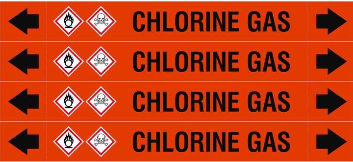 Energie-Label Brady ASME - Rohrmarkierer - Chlorine Gas