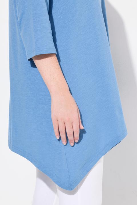 Actual product image Ulla Popken Eco Cotton PURE Logo Pointed Hem Tee (46, 48)