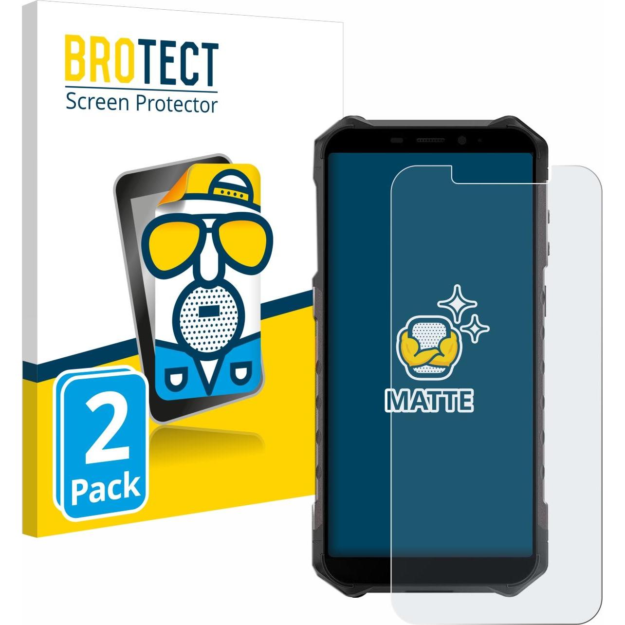 BROTECT Entspiegelungs-Schutzfolie Displayschutz Matt (2 Stück, Ulefone Armor X9 Pro), Smartphone Schutzfolie, Grau