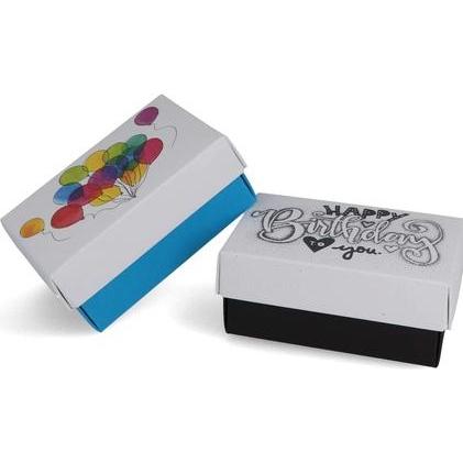 Buntbox, Geschenkverpackung, 2 Geburtstag L Geschenkboxen-Set weiss (Geschenkbox, 2 x)