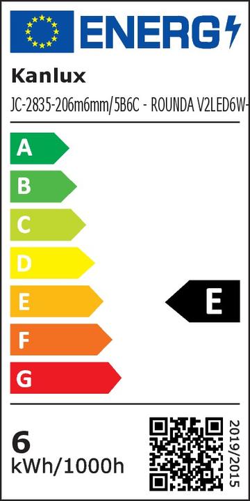 Energy Label Kanlux 28937 ROUNDA V2 LED 6W-NW-W Recessed luminaire (330 lm)