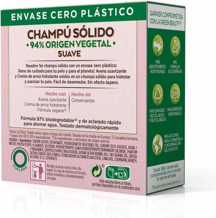 Energy Label Garnier Original Remedies Gentle Soothing Solid Shampoo 60g (Solid shampoo)