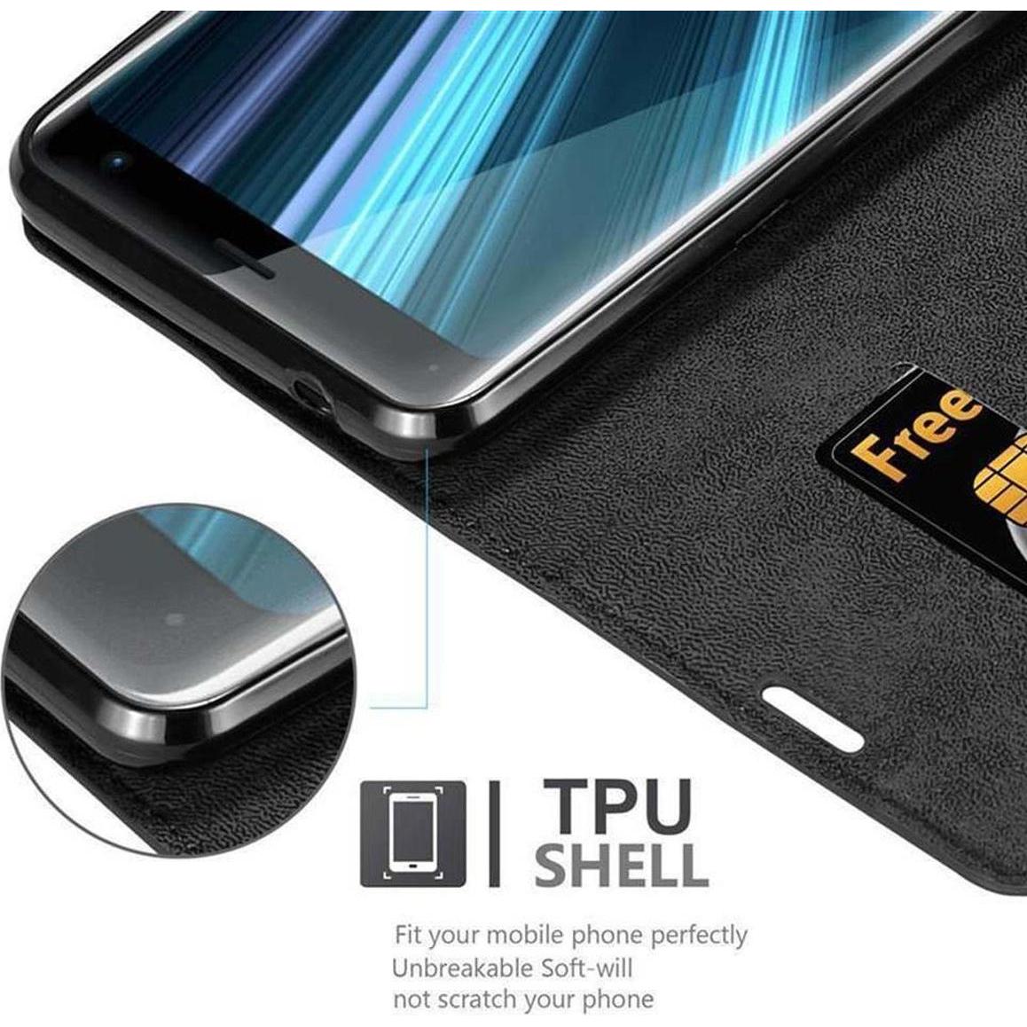 Thumbnail - Cadorabo Book Invisible Magnet Cover (Sony Xperia XZ3), Smartphone Hülle, Schwarz