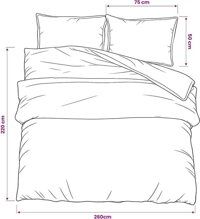 Produktbild vidaXL Bettwäsche Set (Duvetbezug, 260 x 220 cm)