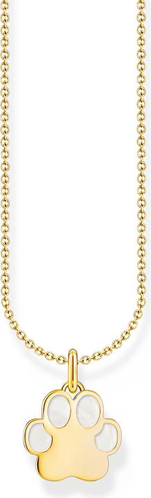 Immagine prodotto Thomas Sabo Catena placcata oro con ciondolo a forma di zampa e smalto bianco (Argento 925, Smalto, 38 - 45 cm)