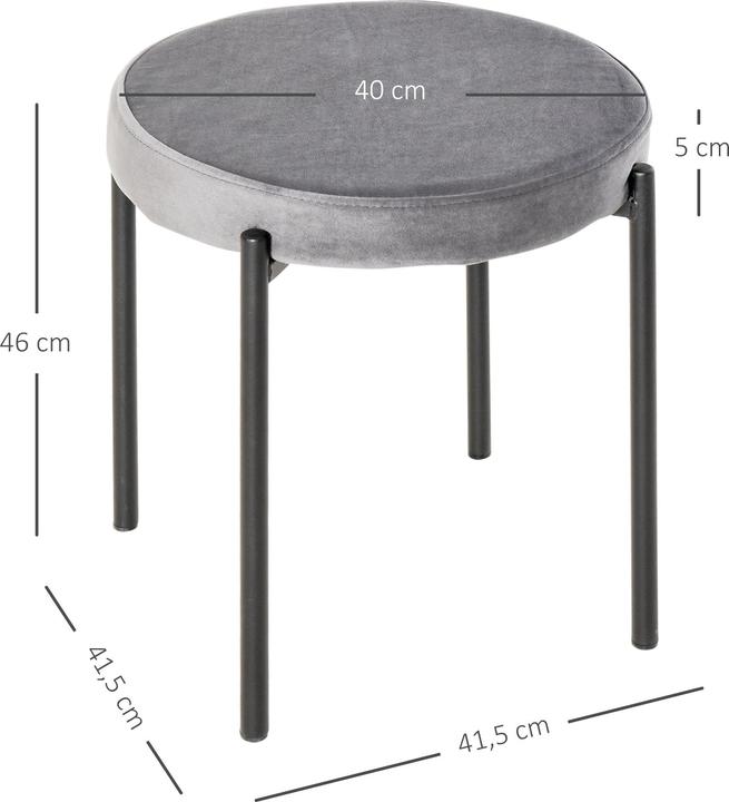 Produktbild Homcom Hocker 4-teiliges Set mit Samtüberzug