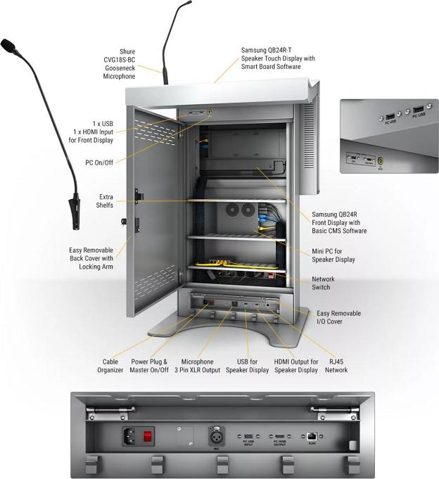 Produktbild DSS Rednerpult 24" Landscape, schwarz, Aluminium-