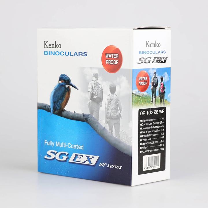 Actual product image Kenko Compact Waterproof Roof Prism Binoculars for Birdwatching and Outdoor Use (10x, 26 mm)