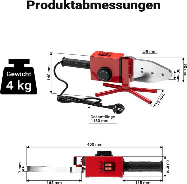 Produktbild Wiltec PE-Rohr Schweissgerät