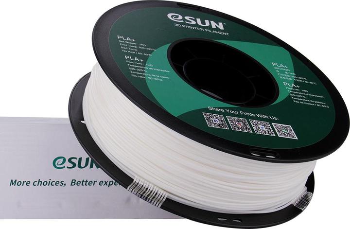 Immagine prodotto eSUN Filamento PLA+ 1,75mm Bianco 1Kg (PLA+, 1.75 mm, 1000 g, Bianco)