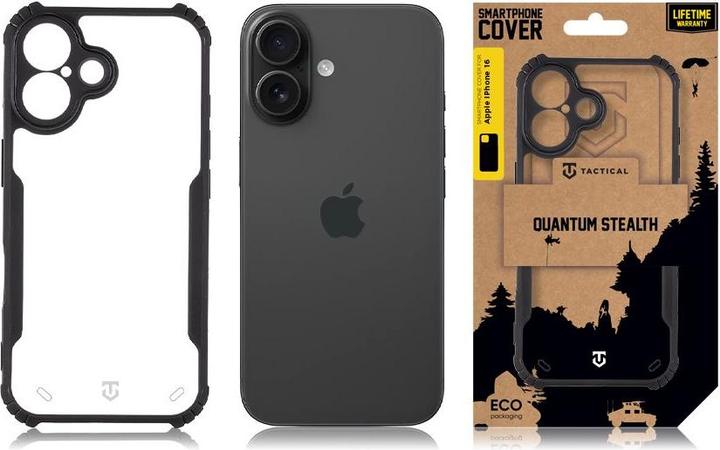 Produktbild Tactical Quantum Stealth Cover for Apple iPhone 16 Clear/Black (Apple iPhone 16)