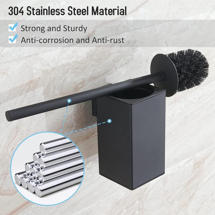 Image du produit Bgl Support mural pour brosse WC en noir