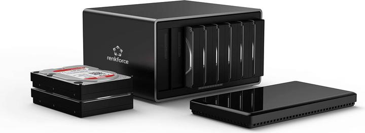 Immagine prodotto Renkforce RF-6647854 8.9 cm (3.5 Zoll) Festplattengehäuse 8 Bay 3.5 Zoll USB-A (