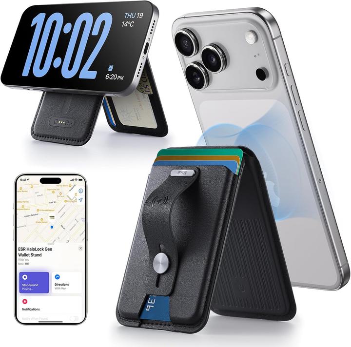 ESR HaloLock Geo Wallet Stand, Midnight Black