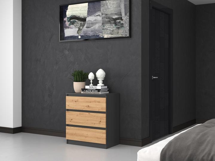 Productafbeelding Topeshop M3 Ladekast ANTRACYT/ARTISAN (70 x 40 x 77 cm)