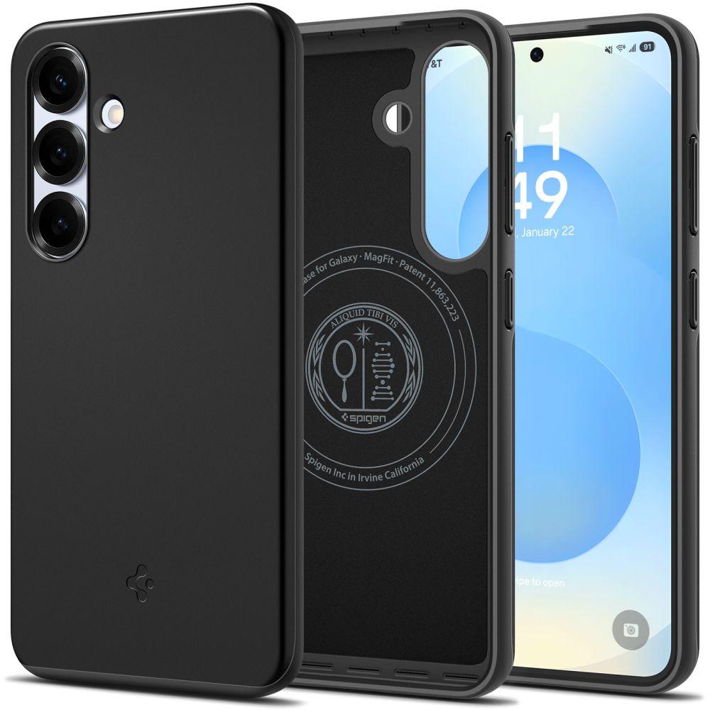 Spigen Thin Fit Mag Hülle für Samsung Galaxy S25 – Schwarz (Samsung Galaxy S25), Smartphone Hülle, Schwarz