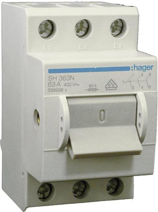 Hager Hauptschalter Grau 3polig 63 A