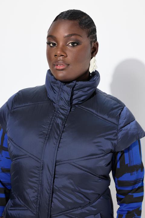 Produktbild Ulla Popken Steppweste, wasserabweisend, Stehkragen, 2-Wege-Zipper (50, 52)