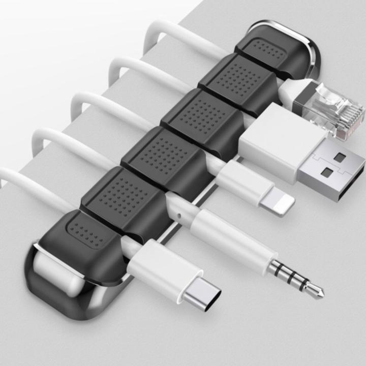 Actual product image Deltalabs Selbstklebender Silikon Kabelhalter 5-fach Vielzweck Klemme