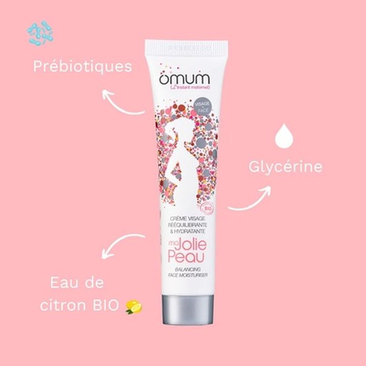 Actual product image Omum Ma Jolie Peau Balancing Face Moisturiser (40 ml, 24h cream)