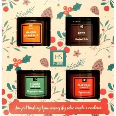 Hiskin, Alkoholtester, SET Jasny świece sojowe Mango Marakuja 100ml + Ziolona Herbata 100ml + Czerwone Owoce 100ml +