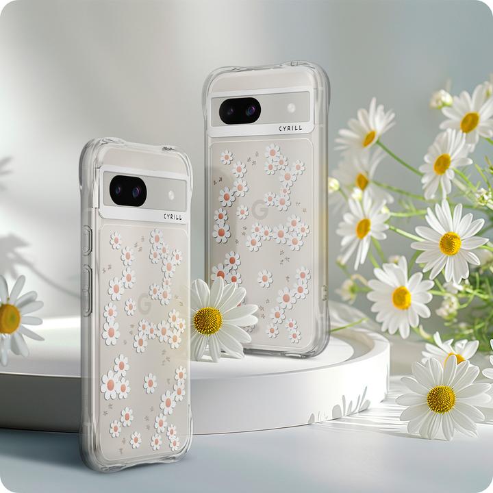 Actual product image Spigen Cecile Google Pixel 8a Case White Daisy (Google Pixel 8a)
