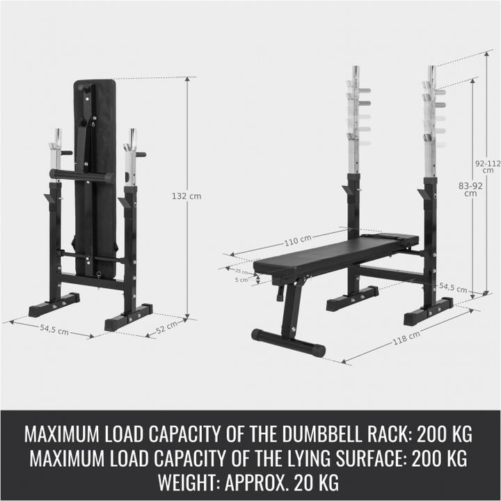 Produktbild Gorilla Sports Hantelbank mit Ablage