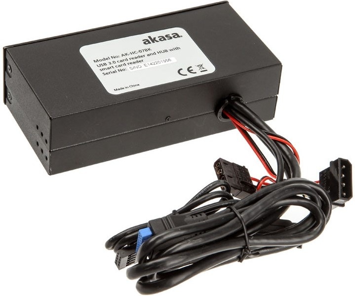 Actual product image Akasa Interconnect Ex Internal 5-Port Card Reader incl. USB 3.0 Hub (4-pin Molex, USB 2.0, USB 3.0)