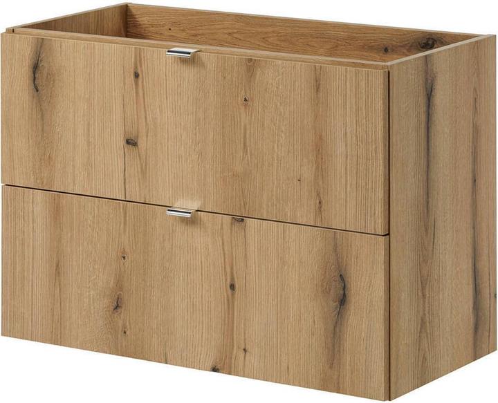 Produktbild En.Casa Waschbeckenunterschrank Newport 80x60x40cm Eichenoptik/Schwarz (80 x 39 x 57 cm)