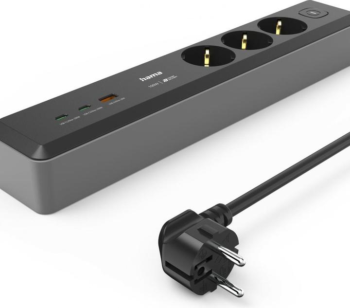 Produktbild Hama Steckdosenleiste 3-fach USB-C/A 100W PD 1,4m (3 x, CEE 7/3, 1.40 m)