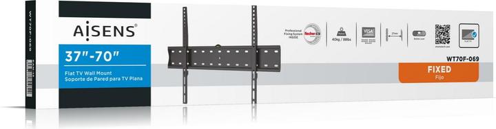 Produktbild Aisens Soporte Eco Fijo Ultra Delgado Para Monitor TV 40kg De 37-70 Negro (Wand, 70", 40 kg)