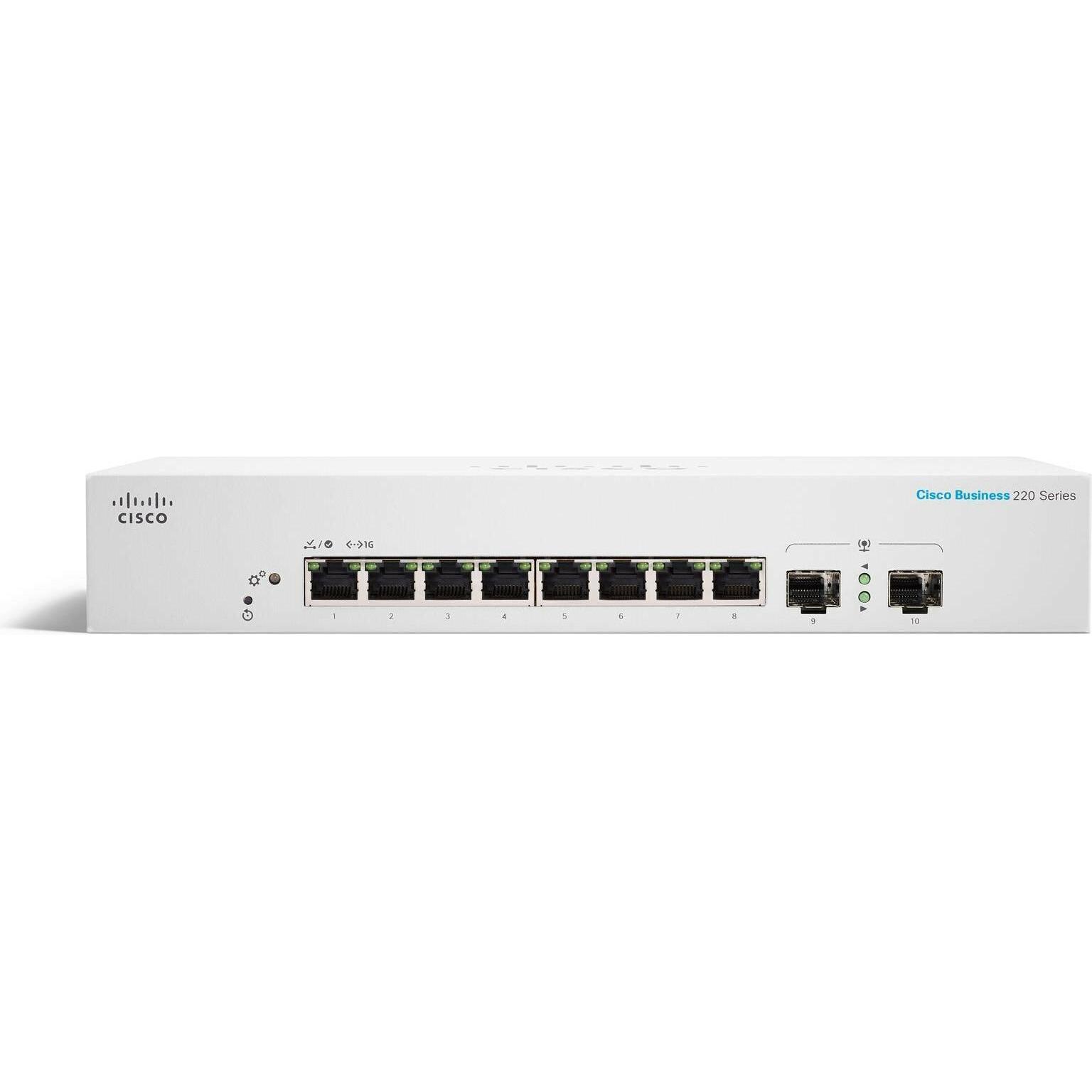 Thumbnail - Cisco CBS220-8T-E-2G (10 Ports), Netzwerk Switch, Weiss