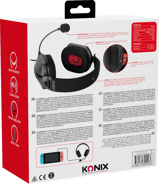 Image du produit Konix Casque gaming ultraléger Switch Skylite (Filaire)