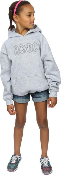 Immagine prodotto AC/DC Black Outline Logo Felpa con Cappuccio Ragazze (140, 146)