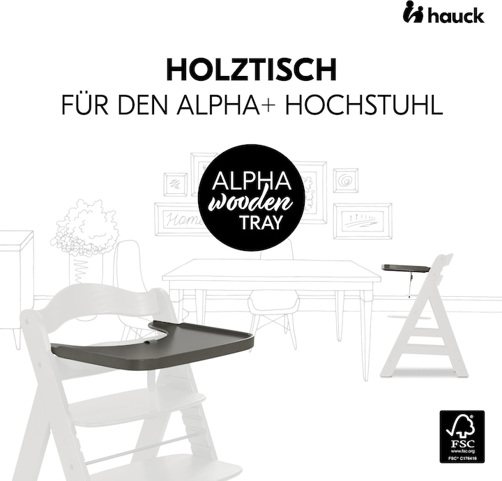 Produktbild Hauck Alpha Wooden Tray Charcoal