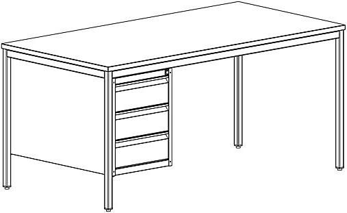 Actual product image eurokraft basic Master desk, light gray (140 cm, 80 cm)